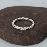 Opal Eternity Band, Sterling Silver Ruby Stacking Ring