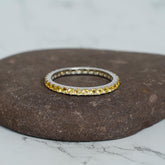 Citrine Eternity Band, 925 Sterling Silver Anniversary Ring