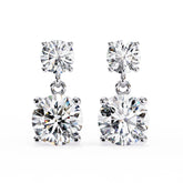 Moissanite Dangle Earrings, 925 Sterling Silver, Classic Drop Studs