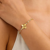 Handmade Moissanite Flower Bracelet, 925 Sterling Silver, Bridal Jewelry