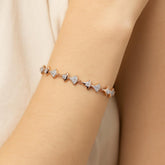 Handmade Moissanite Bracelet, 925 Sterling Silver Bow Jewelry