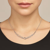 Moissanite Infinity Pendant Necklace, Sterling Silver, Dainty Handmade