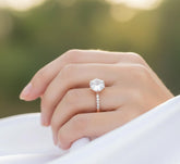 Hexagon Moonstone Engagement Ring, Sterling Silver Moissanite Halo