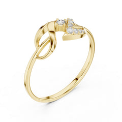 Sterling Silver Moissanite Swirl Ring – Minimalist Modern Statement Jewelry