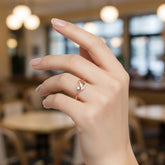 Sterling Silver Moissanite Swirl Ring – Minimalist Wave Statement Band
