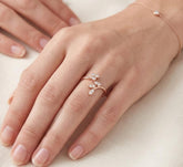 Twig and Leaf Moissanite Ring – Sterling Silver Art Deco Floral Swirl Band