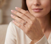 Stacking Initial Moissanite Ring – 925 Sterling Silver Abstract Swirl Dainty Minimalist Bridal Ring