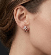 925 Sterling Silver Moissanite Flower Earrings, Marquise Cut Floral Cluster Bridal Jewelry