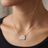 Tiny Cloud Moissanite Necklace, Sterling Silver Celestial Pendant, Modern Nature Jewelry