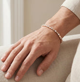 Bezel Set Moissanite Bracelet for men, Sterling Silver Rose Gold Finish Tennis Bracelet