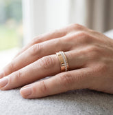 Men's Moissanite Wedding Band, Rose Gold Plated Sterling Silver Ring