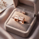 Men's Sterling Silver Princess Cut Moissanite Ring, Minimalist Signet Wedding Band