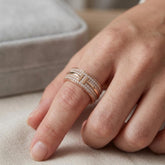 Moissanite Full Eternity Band, Micro Pave 925 Silver Wedding Ring