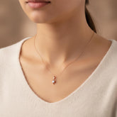 Swirl Twisted Moissanite Necklace, Sterling Silver, Dainty Bridal Pendant, Modern Sparkle Wedding Necklace