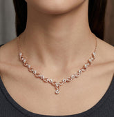 Sterling Silver Moissanite Infinity Necklace, Dainty Bridal Layering Statement Elegant Delicate Jewelry