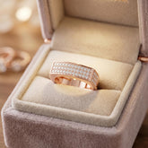 Square Moissanite Ring, 925 Sterling Silver, Geometric Statement Band