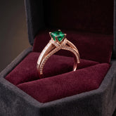 Green Lab Created Princess Cut Sterling Silver Moissanite Cocktail Statement Ring