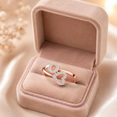 14K Solid Gold Heart Circle Moissanite Ring, Pave Cluster Wedding Band, Delicate Jewelry