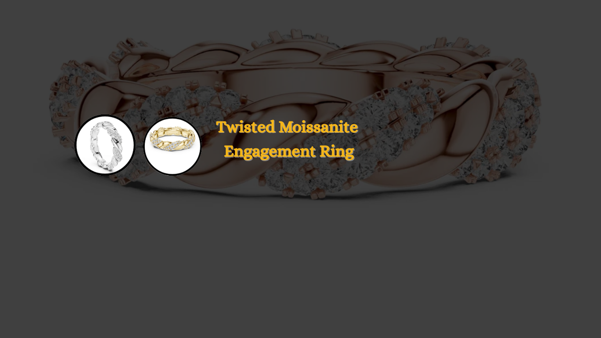 Twisted Moissanite Engagement Ring