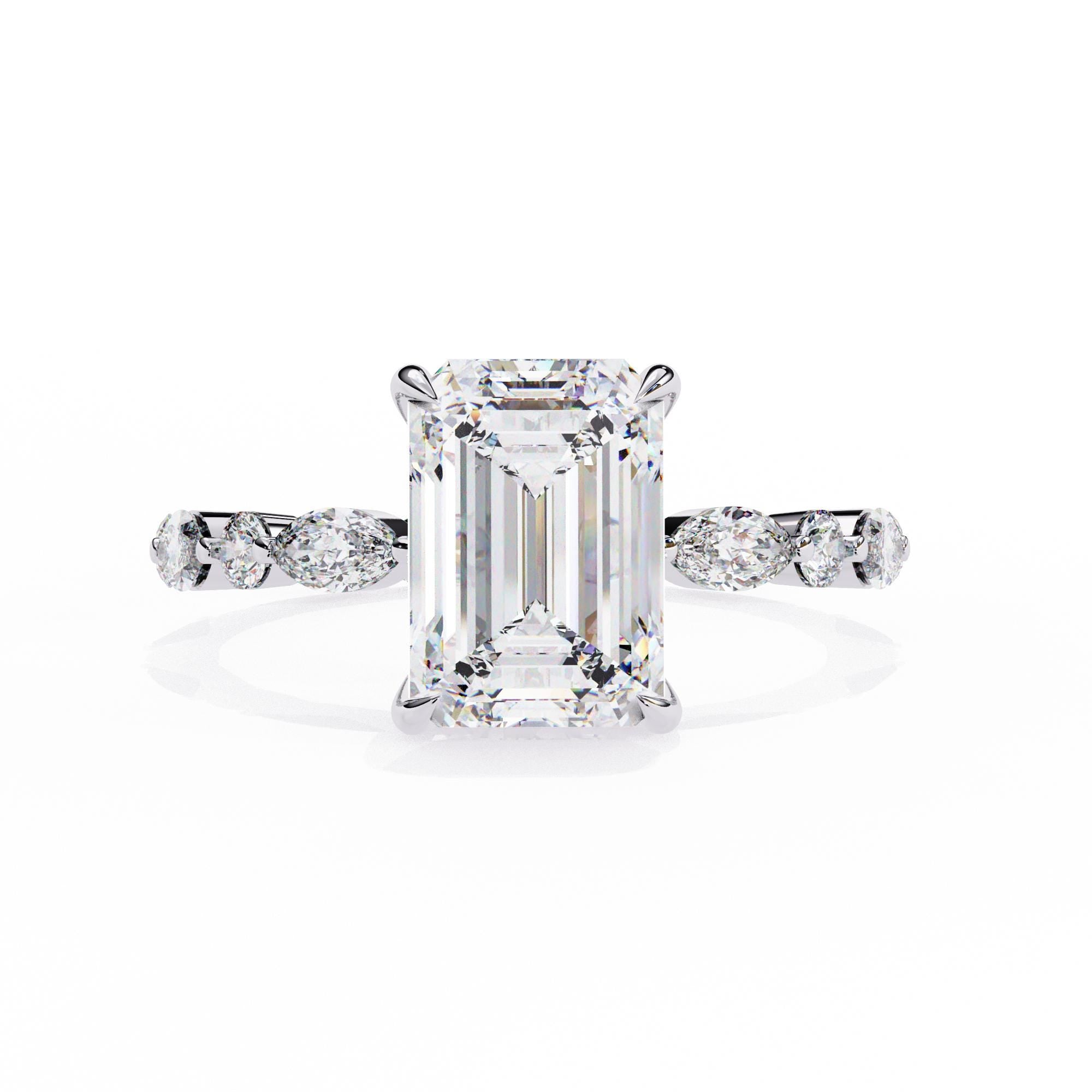 Radiant Cut Moissanite Engagement Ring Hidden Halo Unique Trendy Eternity Marquise Moissanite Multi Shape Cluster Prong Set Ring For Women