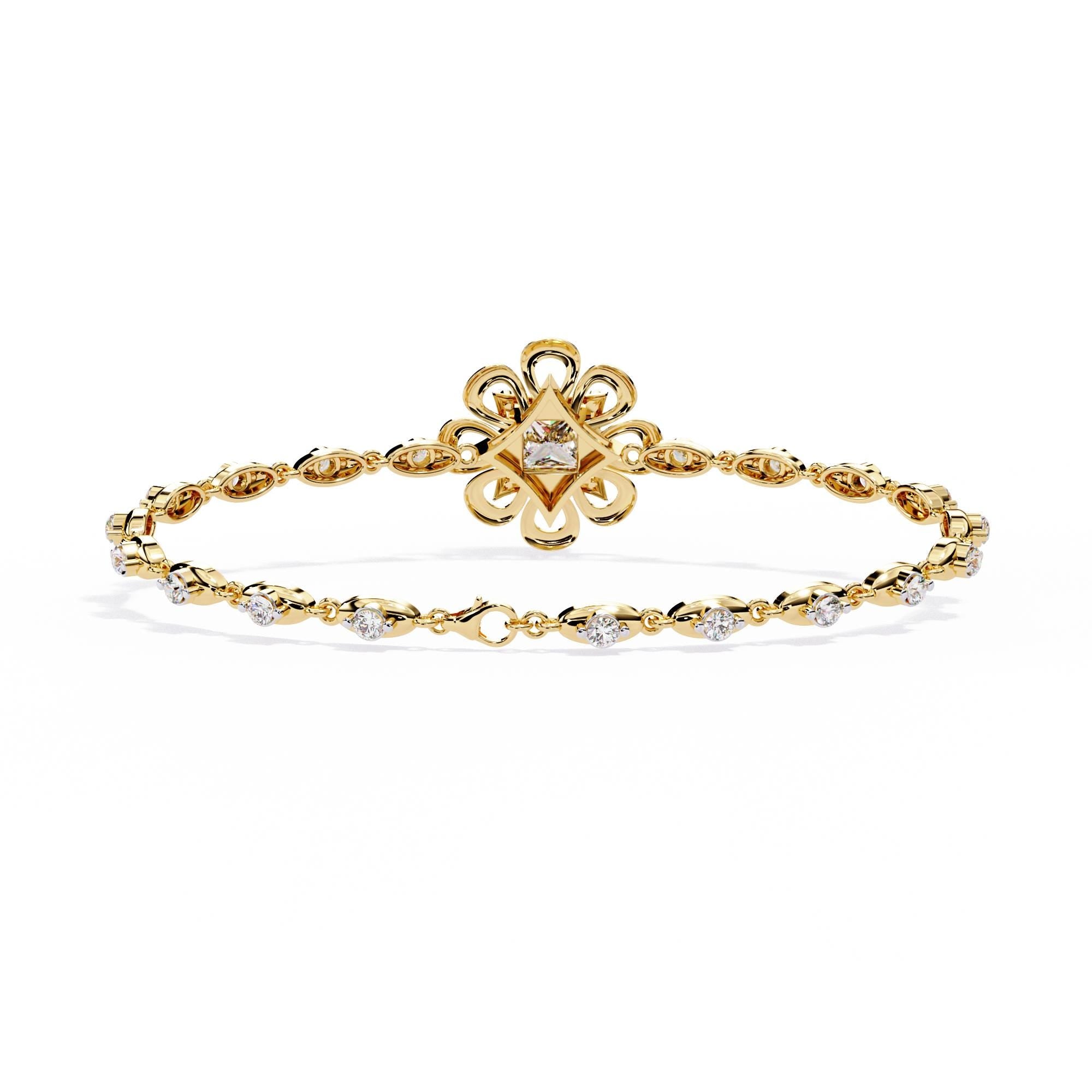 Minimalist Bangle Bracelet For Women 925 Sterling Silver 7.5 inch Bridal Anniversary Gift Luxury Princess Cut Moissanite Cuff Bracelet