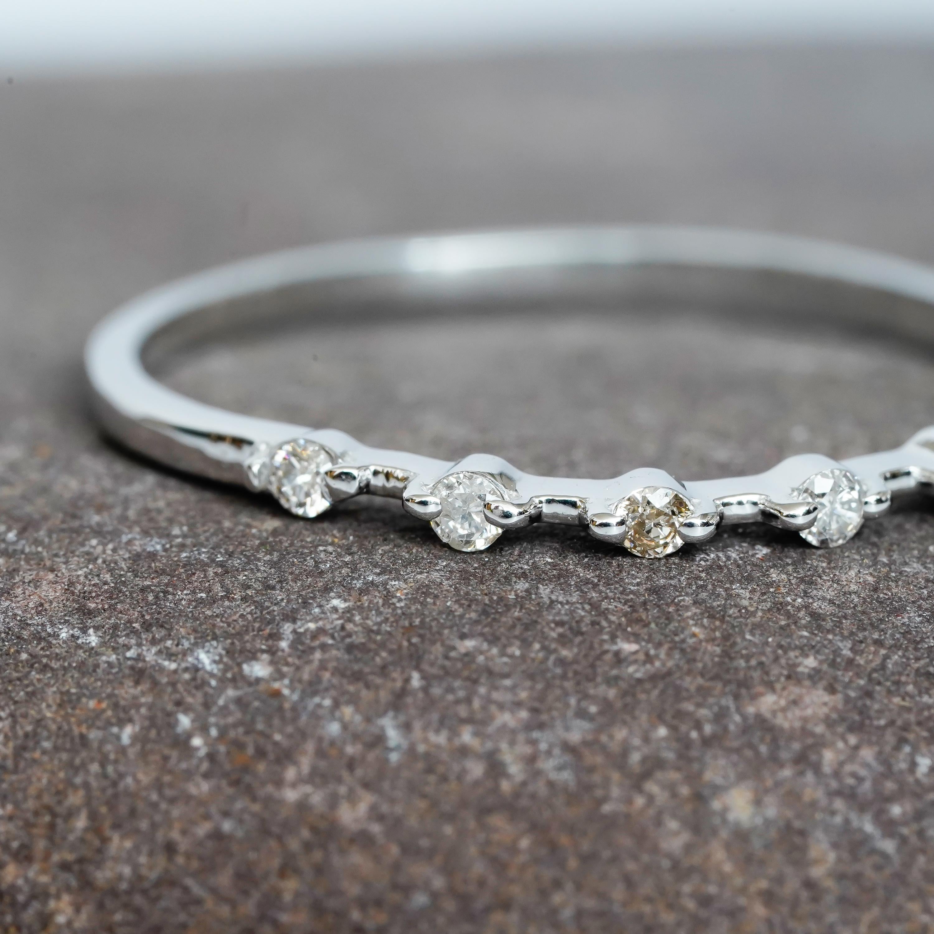 Floating Bubble Moissanite Wedding Band For Women 925 Sterling Silver Stackable Bridal Anniversary Gift Delicate Minimalist Pave Dainty Band