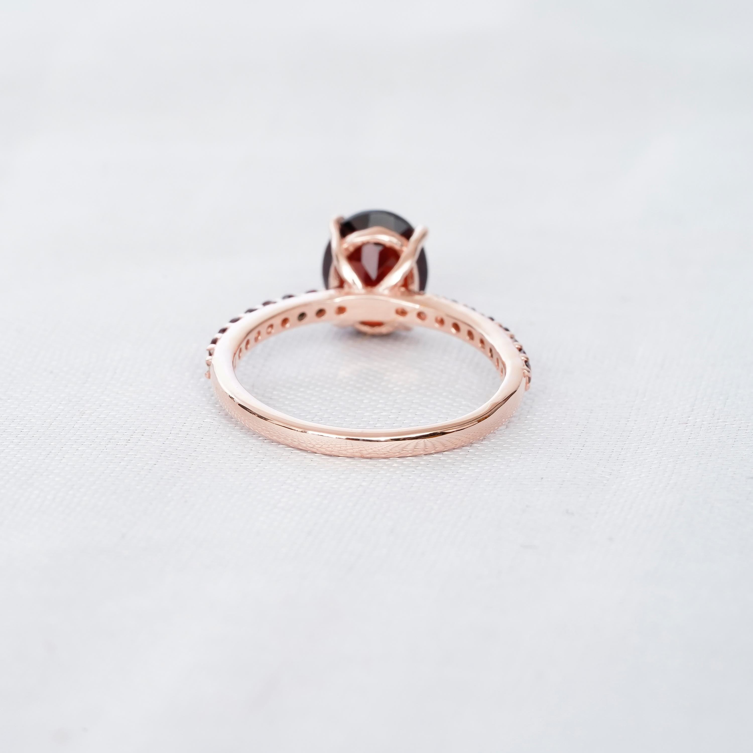 Garnet Engagement Ring Set For Women Matching Moissanite Chevron Wedding Band Garnet Accents Oval Classic Bridal Proposal Anniversary Ring