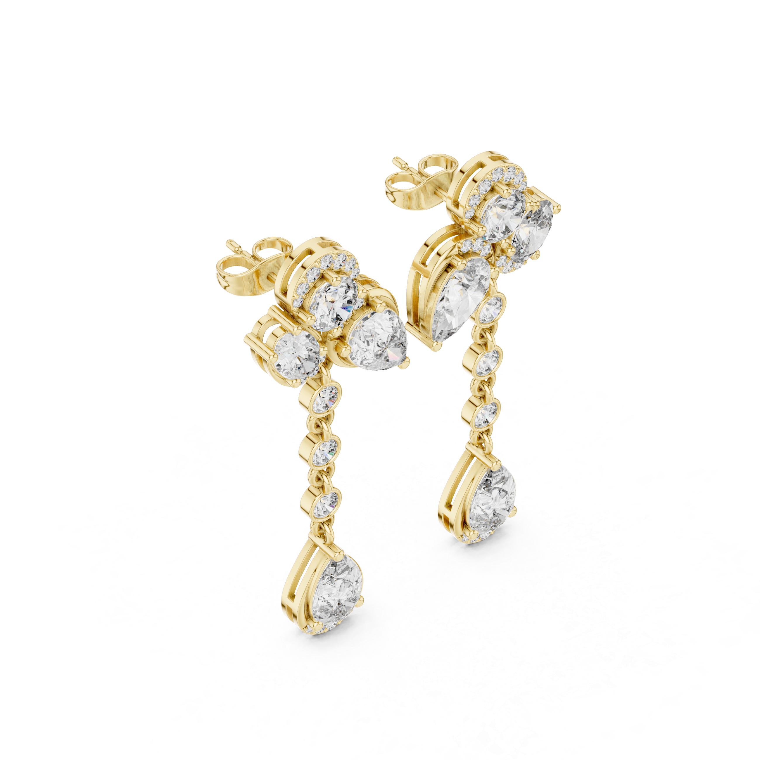 Moissanite Drop Earrings, 925 Sterling Silver, Art Deco Statement Bridal Jewelry