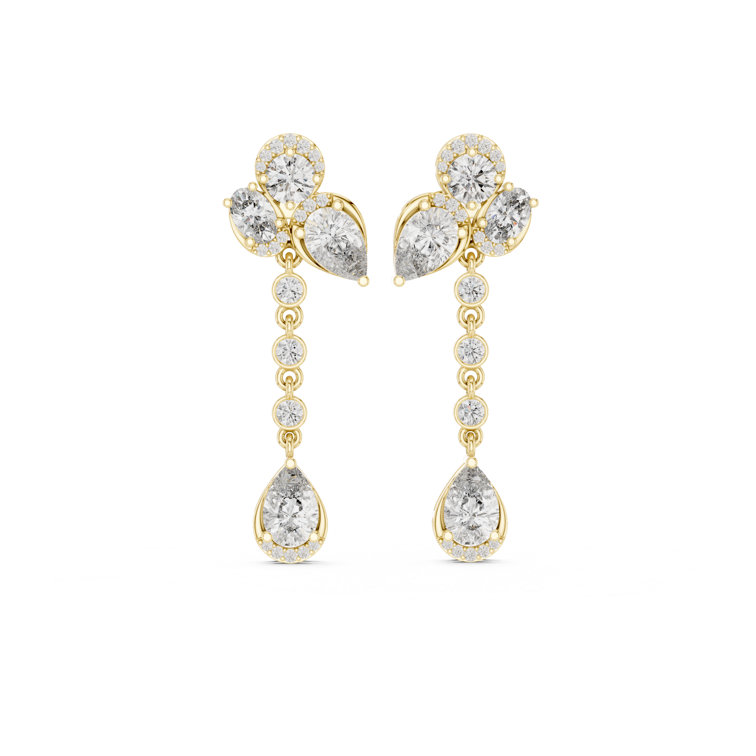 Moissanite Drop Earrings, 925 Sterling Silver, Art Deco Statement Bridal Jewelry