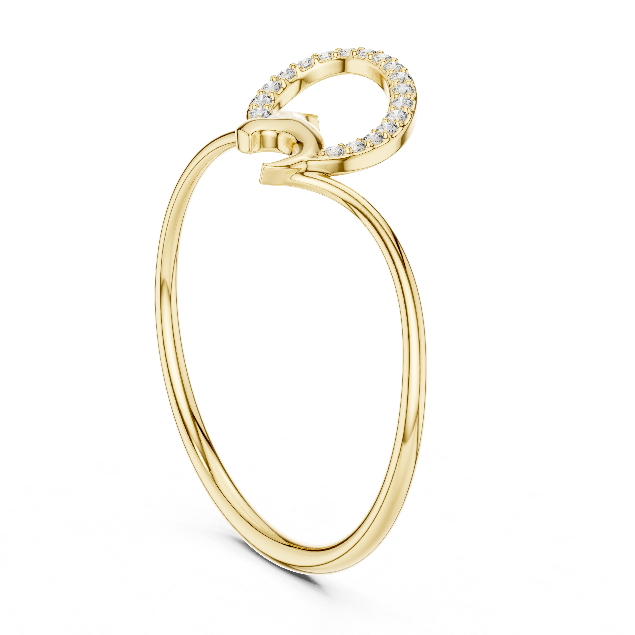 Sterling Silver Moissanite Leaf Ring – Curved Swirl Vine Statement Band