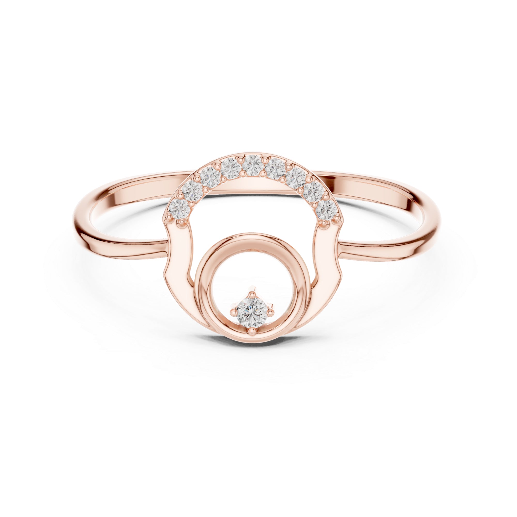 Orbit Moissanite Ring: Sterling Silver Geometric Art Deco Statement Band
