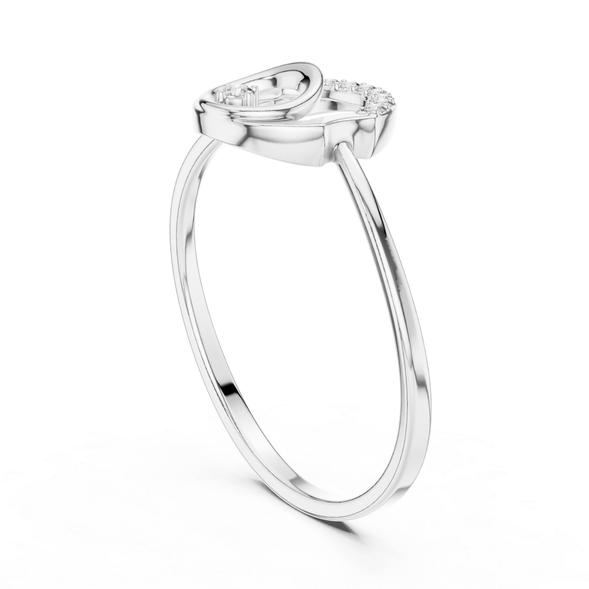 Orbit Moissanite Ring: Sterling Silver Geometric Art Deco Statement Band