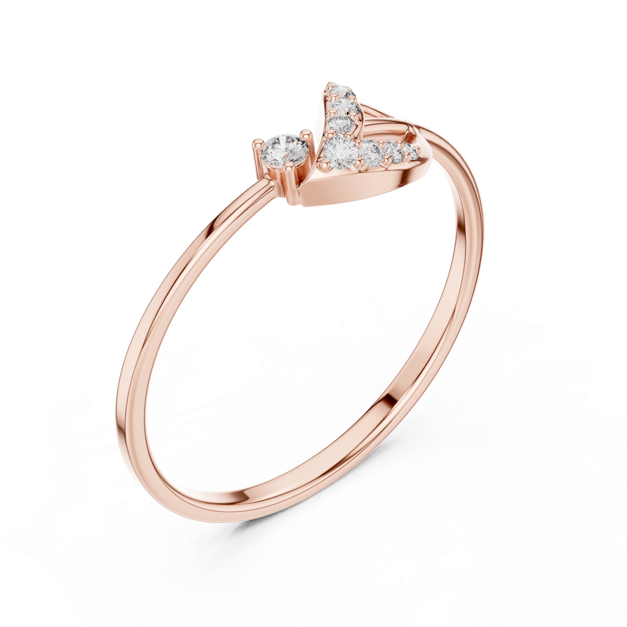 Sterling Silver Moissanite Swirl Ring – Minimalist Wave Statement Band
