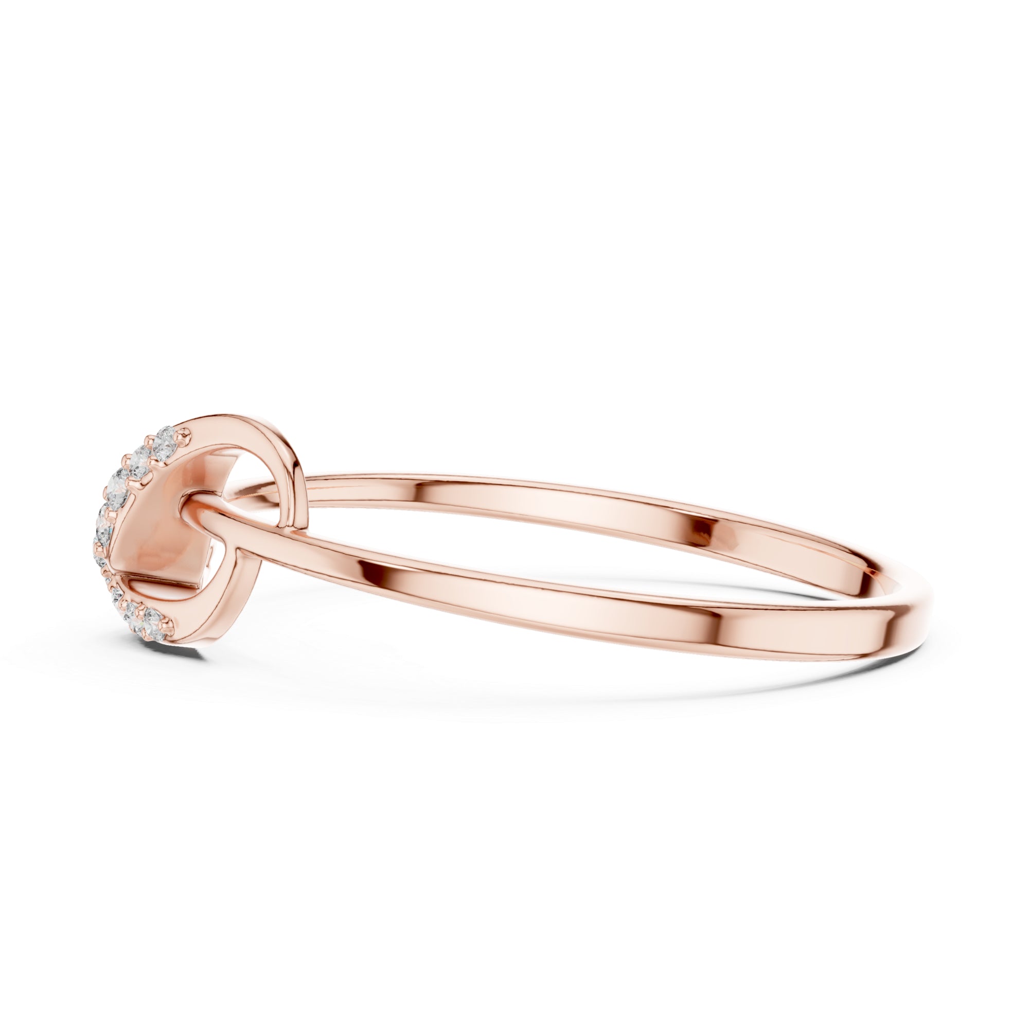 Sterling Silver Moissanite Swirl Ring – Minimalist Wave Statement Band