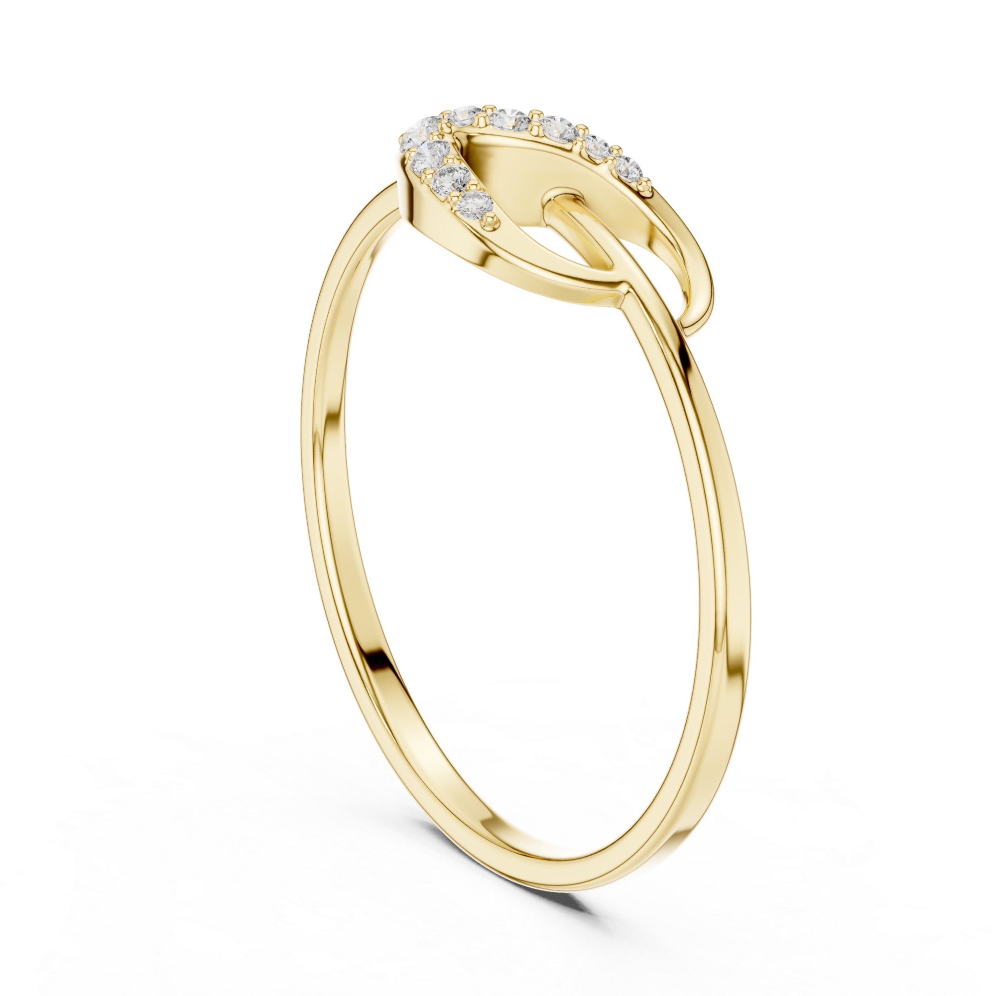 Sterling Silver Moissanite Swirl Ring – Minimalist Wave Statement Band