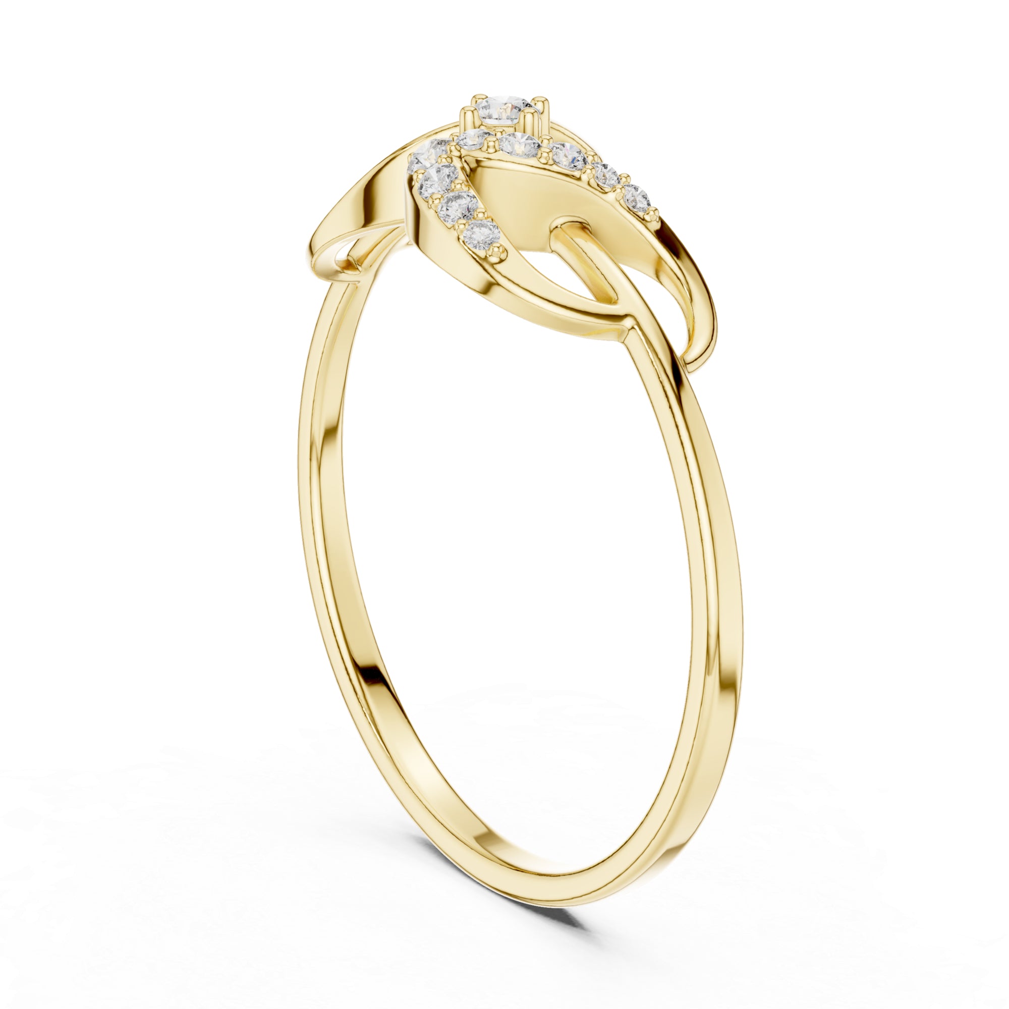 Sterling Silver Moissanite Swirl Ring – Minimalist Modern Statement Jewelry
