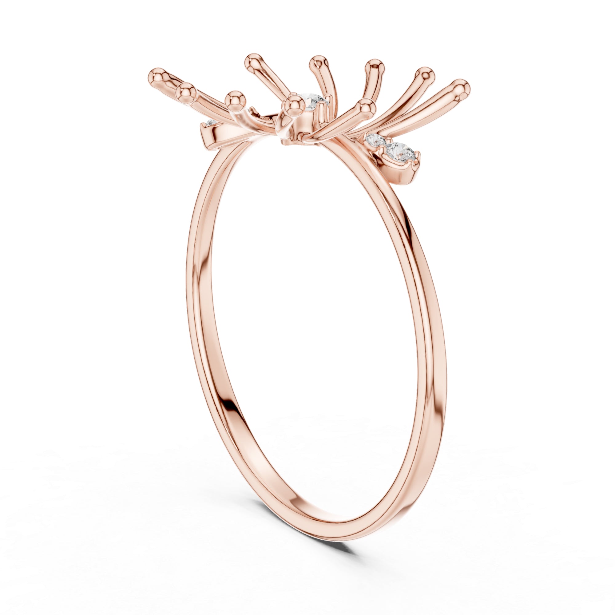 Starburst Moissanite Ring: Sterling Silver Swirl Statement Jewelry