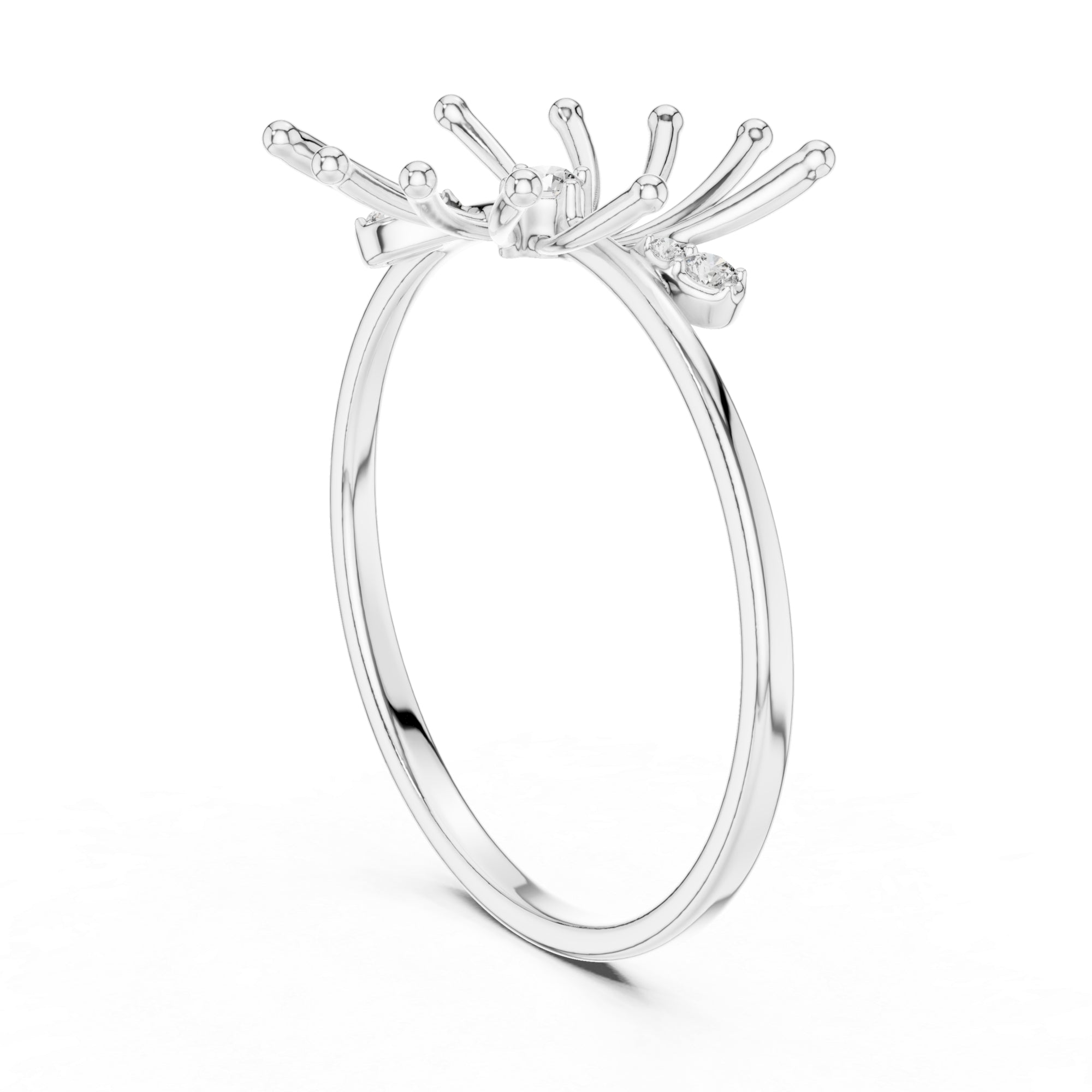 Starburst Moissanite Ring: Sterling Silver Swirl Statement Jewelry