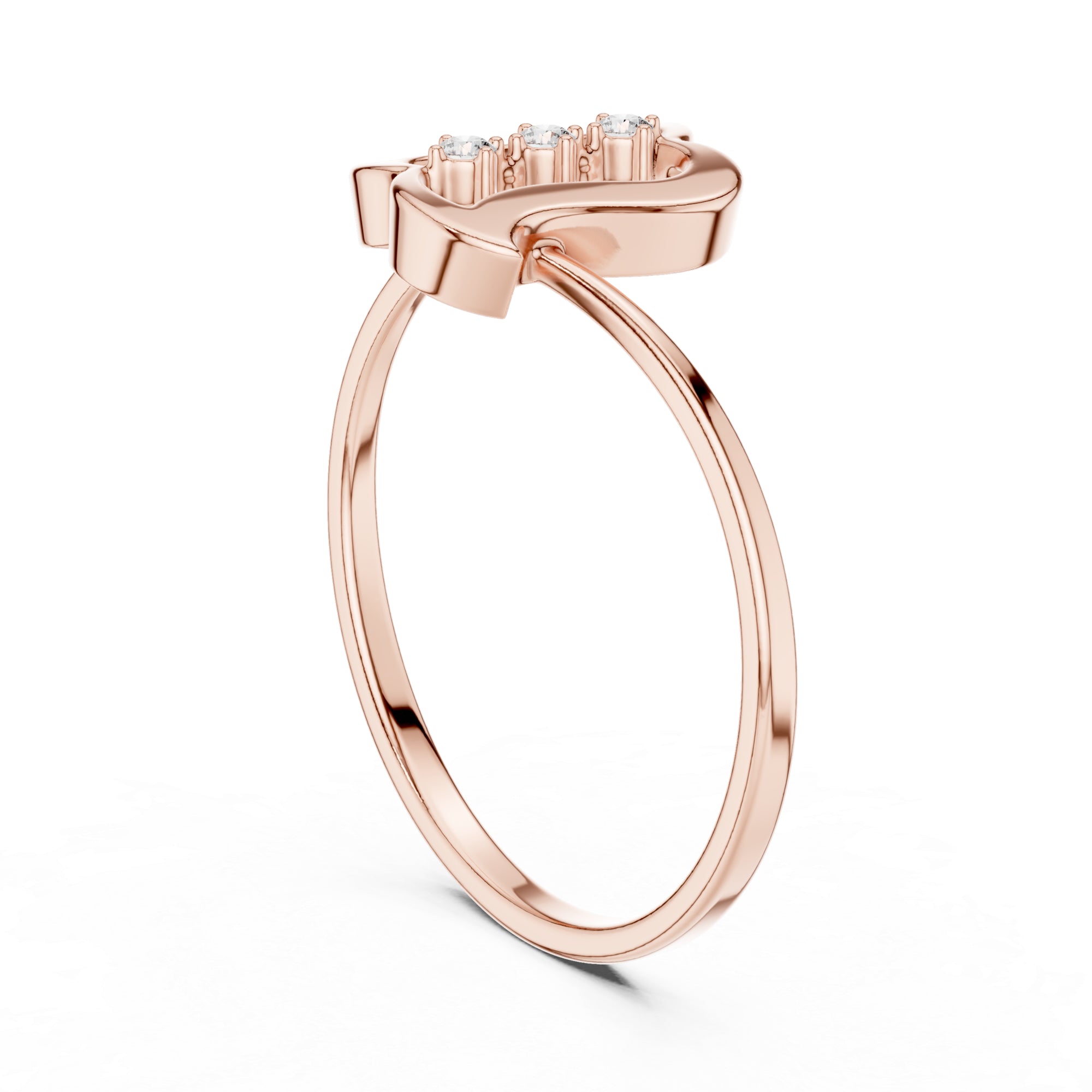 Moissanite Round Cut Sterling Silver Ring – Minimalist Statement Band