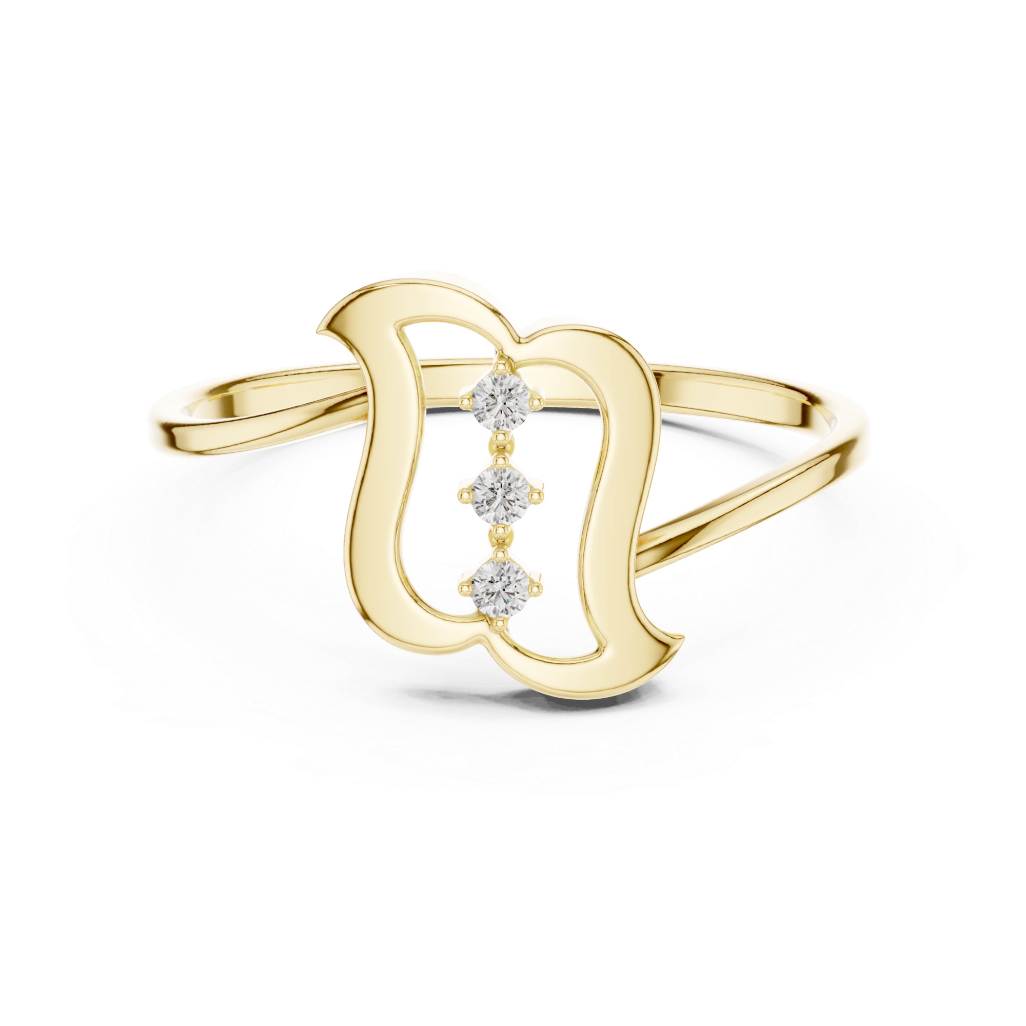 Moissanite Round Cut Sterling Silver Ring – Minimalist Statement Band