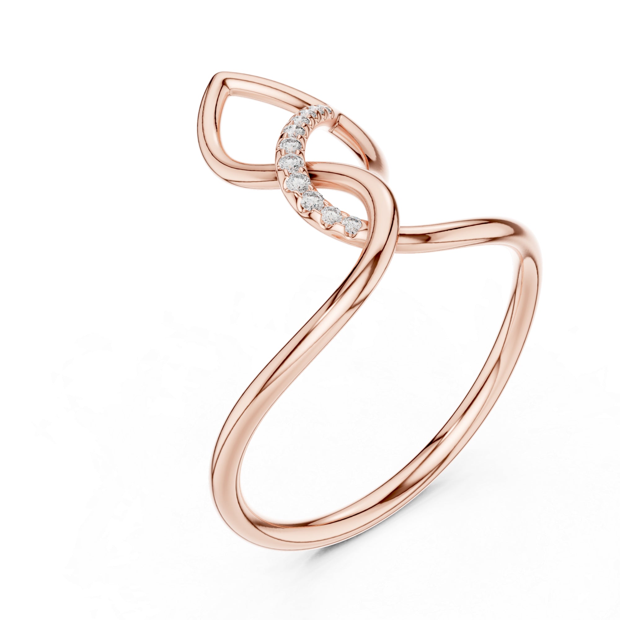 Twisted Infinity Moissanite Ring, Sterling Silver Statement Band, Modern Proposal Jewelry