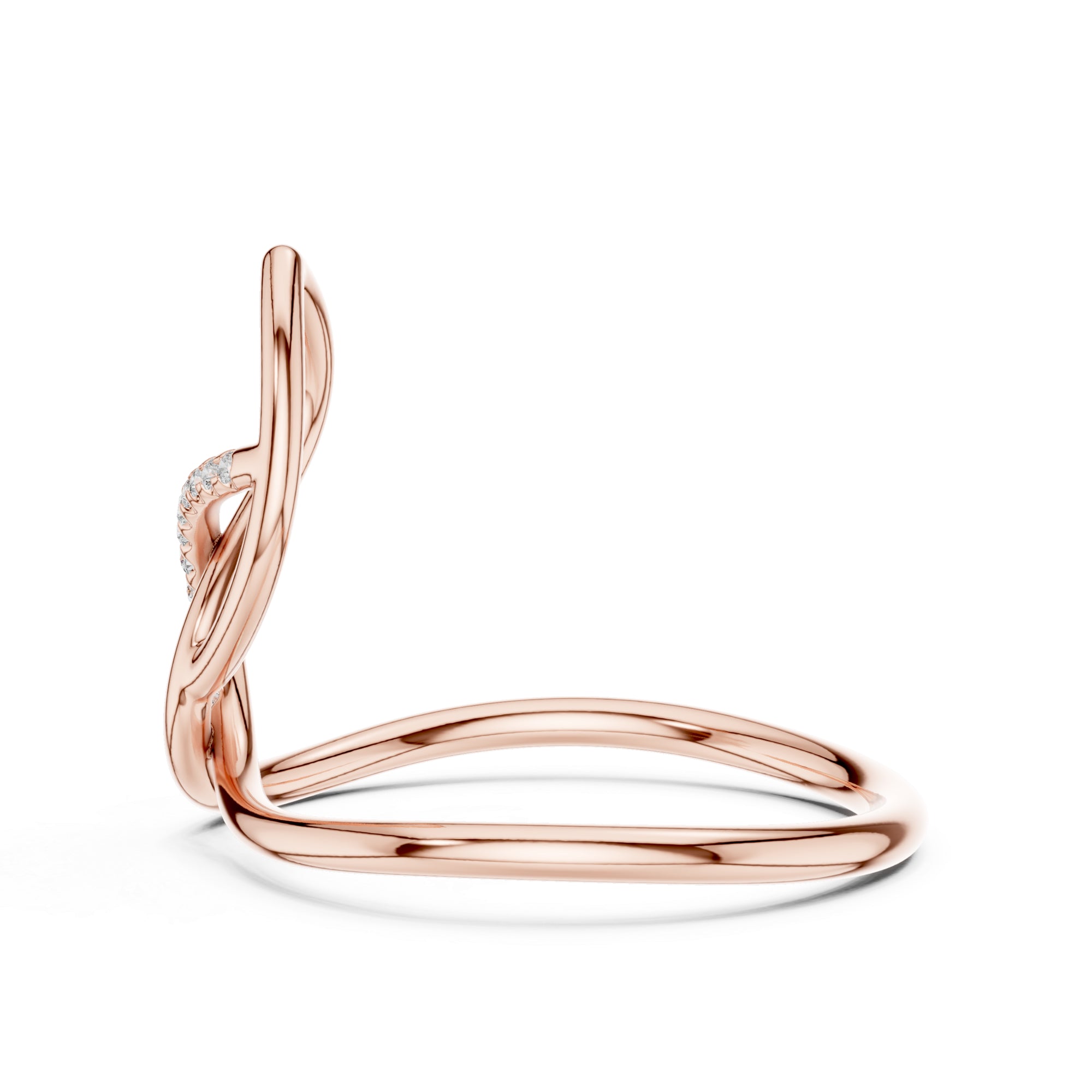 Twisted Infinity Moissanite Ring, Sterling Silver Statement Band, Modern Proposal Jewelry