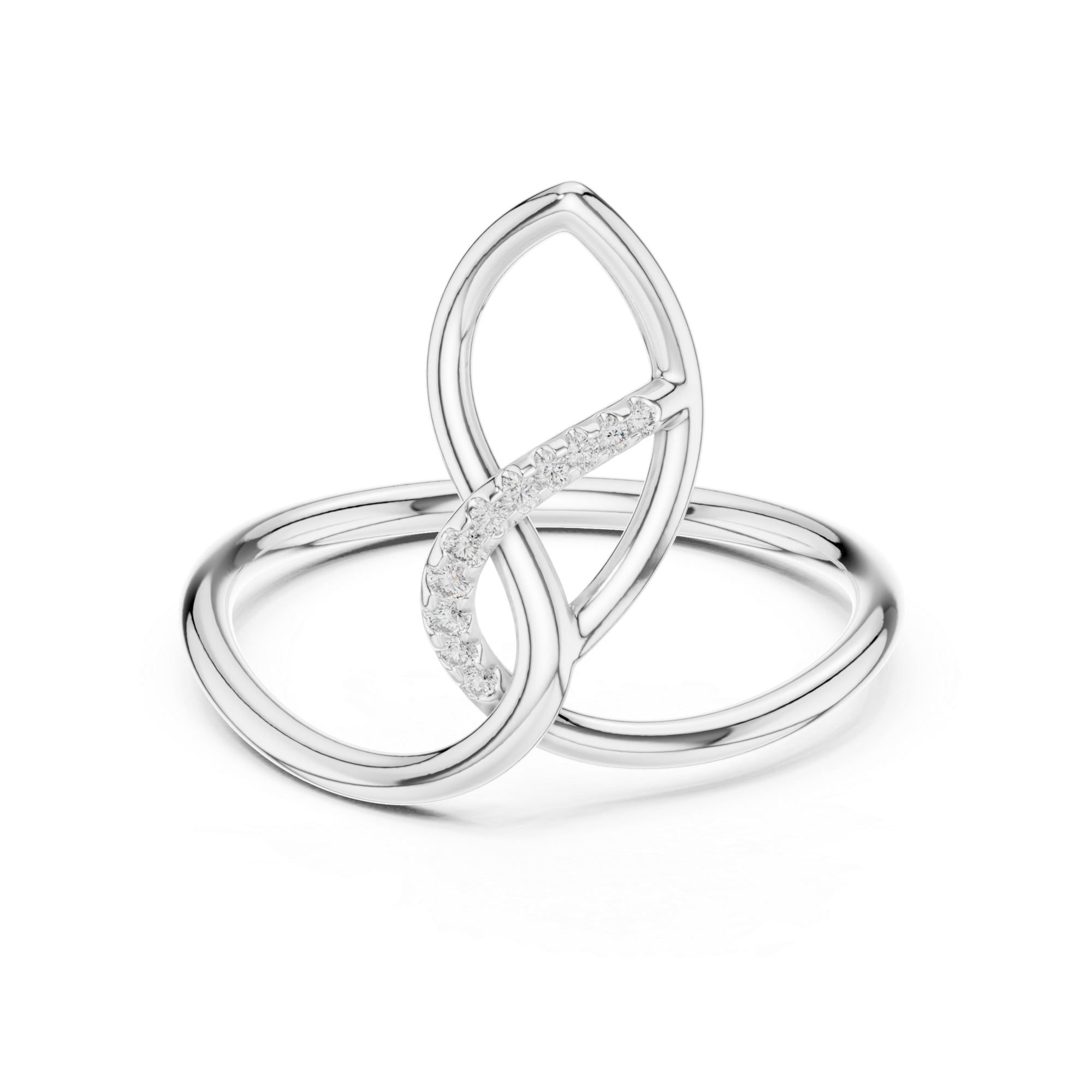 Twisted Infinity Moissanite Ring, Sterling Silver Statement Band, Modern Proposal Jewelry