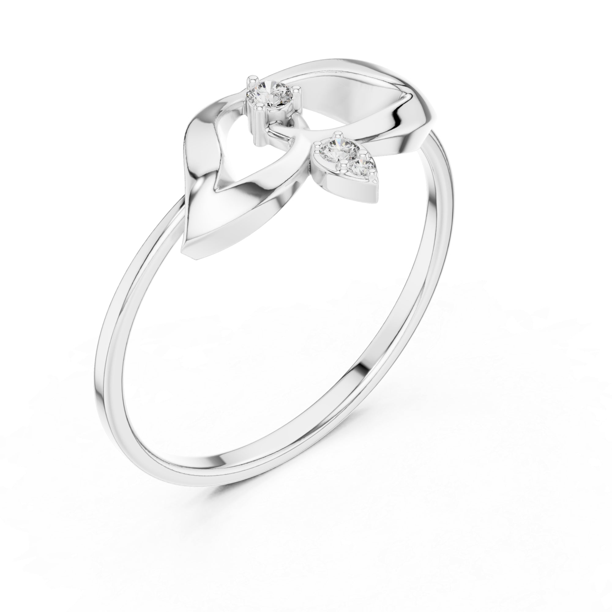 Sterling Silver Moissanite Ring Delicate Round Cut, Minimalist Statement Band