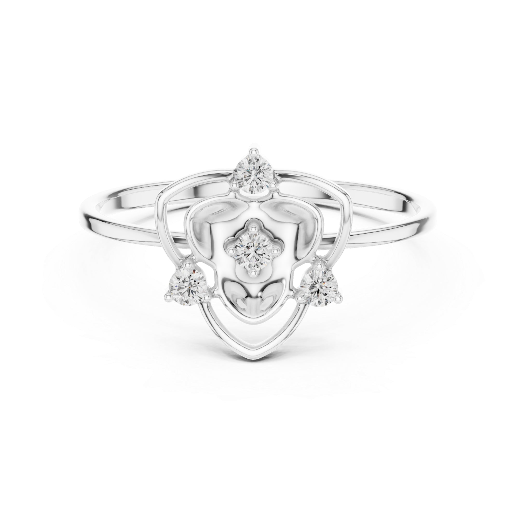 Sterling Silver Lotus Flower Moissanite Ring – Celestial Statement Band