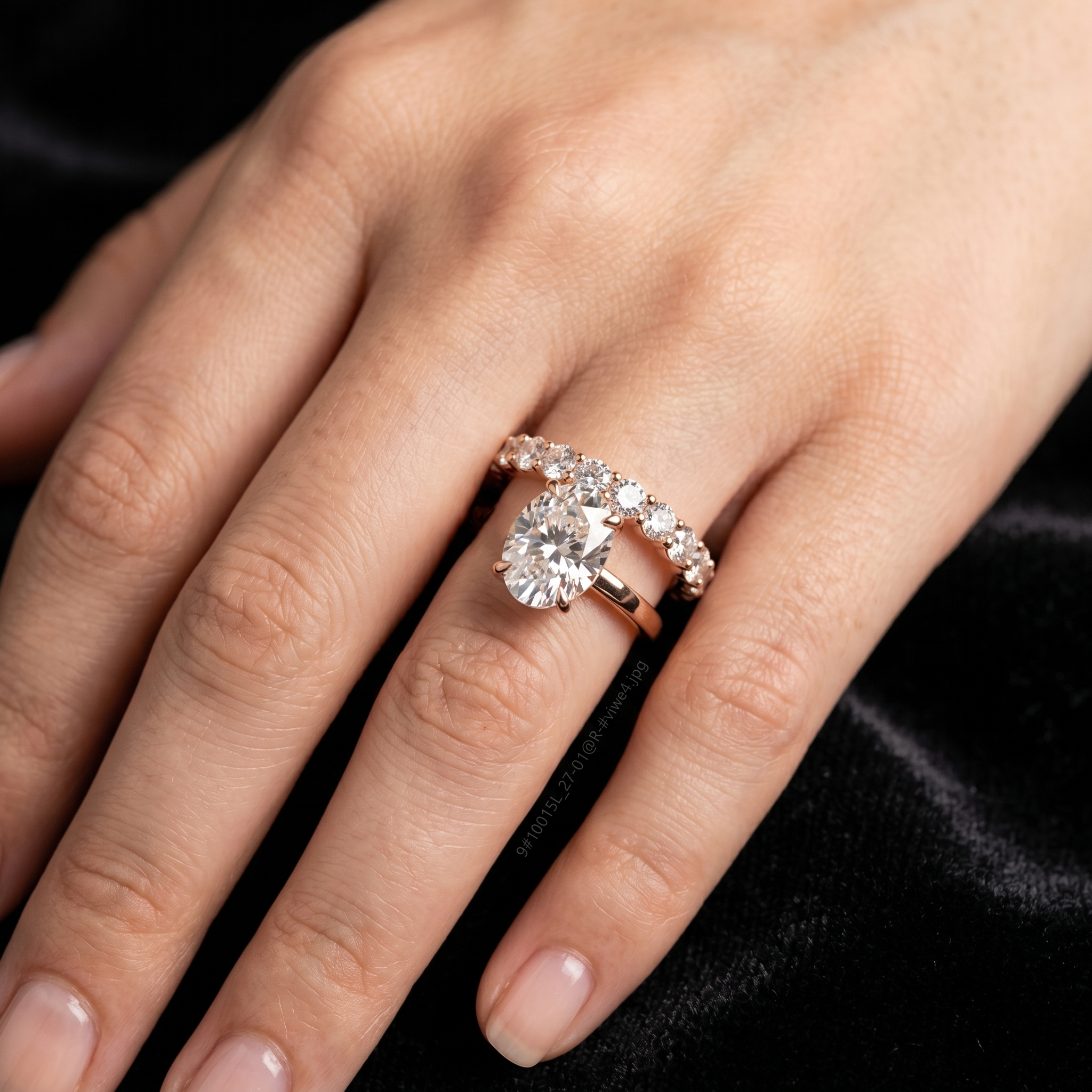Eternity Moissanite Ring, Oval Cut Sterling Silver Band, Anniversary Promise Ring