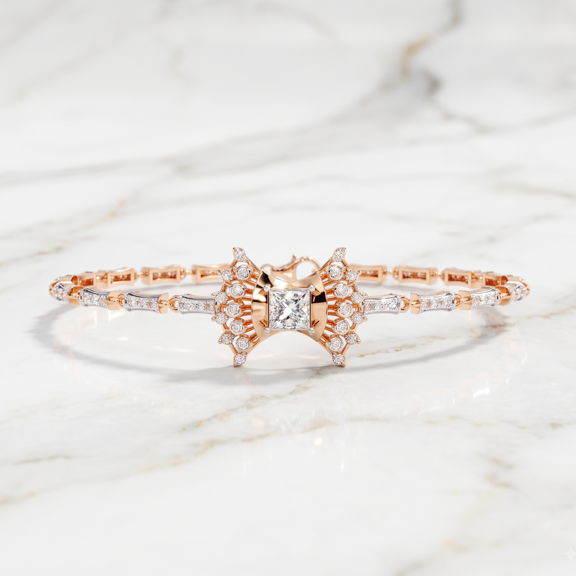 Handmade Moissanite Bangle Bracelet: 925 Sterling Silver Cuff