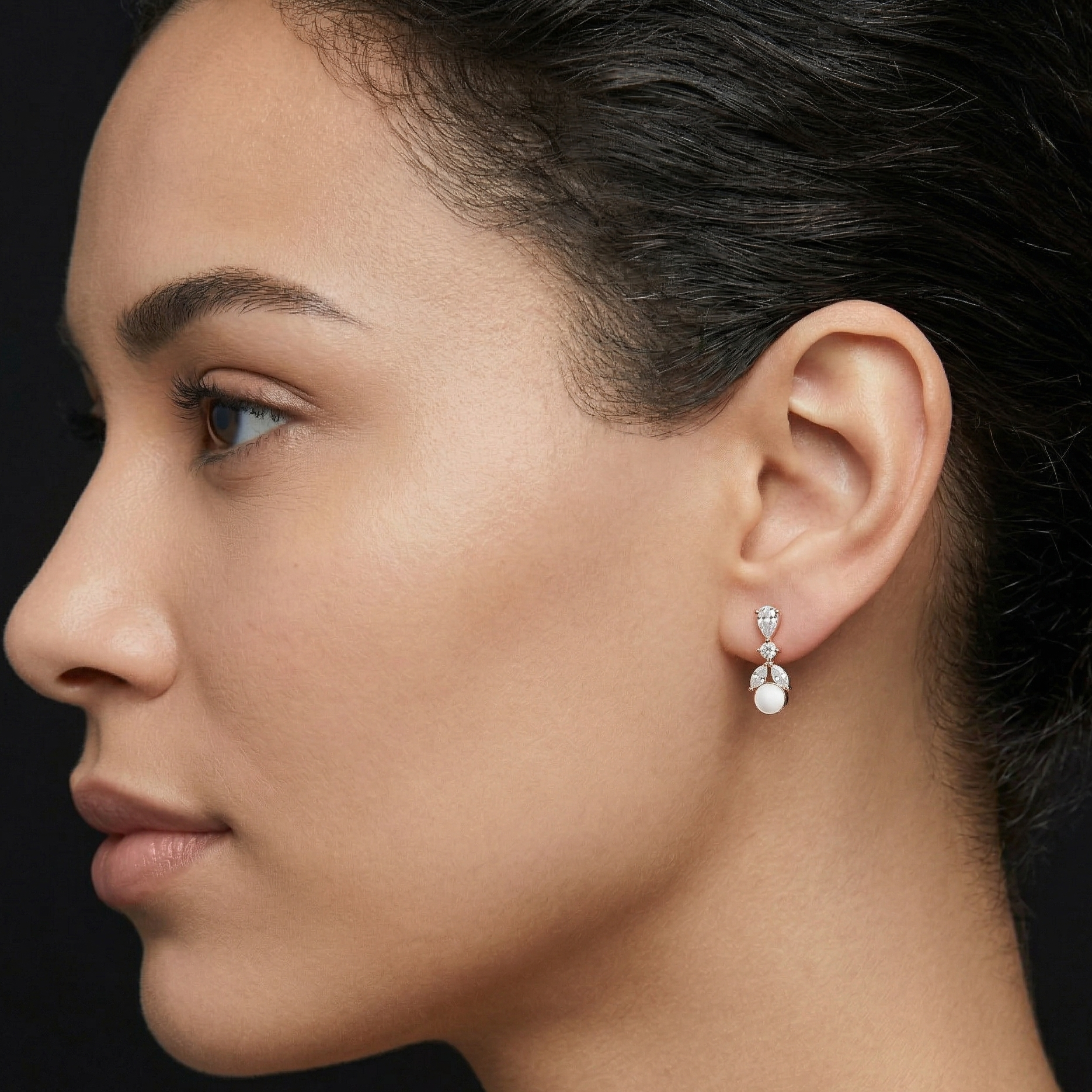 Marquise Cut Moissanite Drop Earrings, 925 Sterling Silver, Art Deco Statement