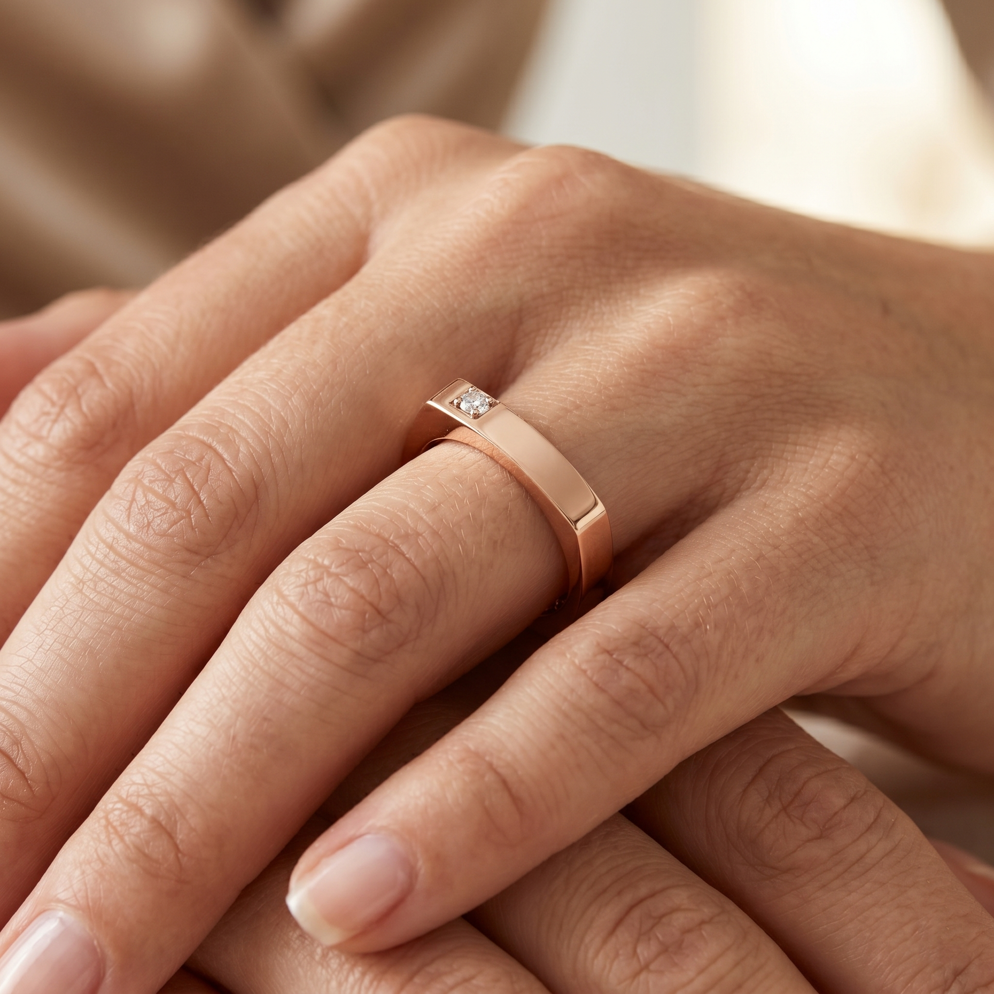 Moissanite Square Ring, 925 Sterling Silver, Minimalist Geometric Band, Modern Promise Ring