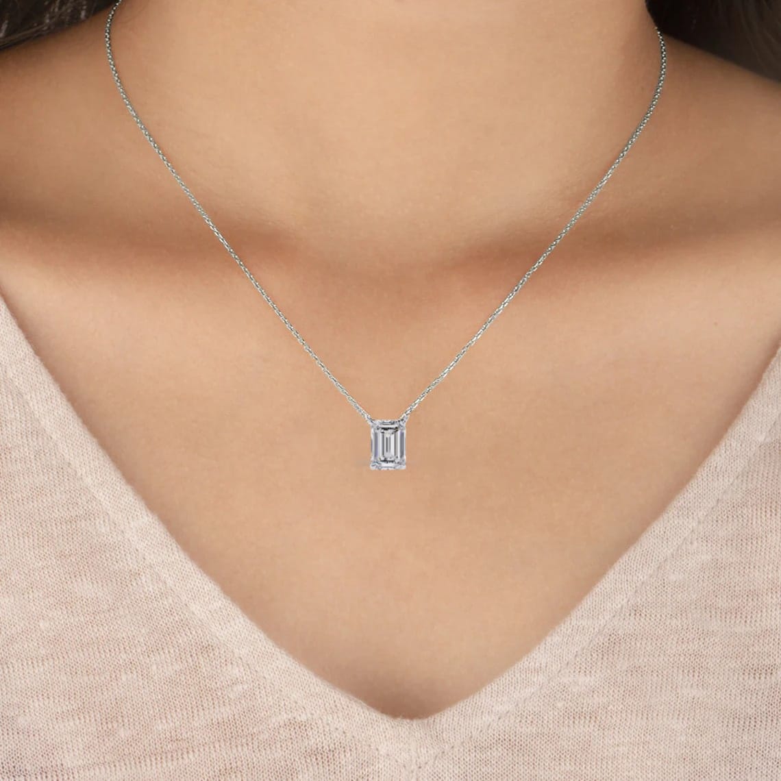 Moissanite Pendant Necklace For Women